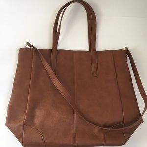 LIKE NEW Banana Republic Cognac faux leather tote